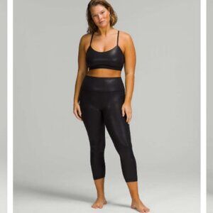 LULULEMON Align High Rise Crop 23" Shine Leggings Radiate Foil Print Black 6